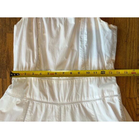 J. Crew White 100% Cotton Strappy Fit Flare Summer Midi Dress  Women's Size 4 - Picture 9 of 10